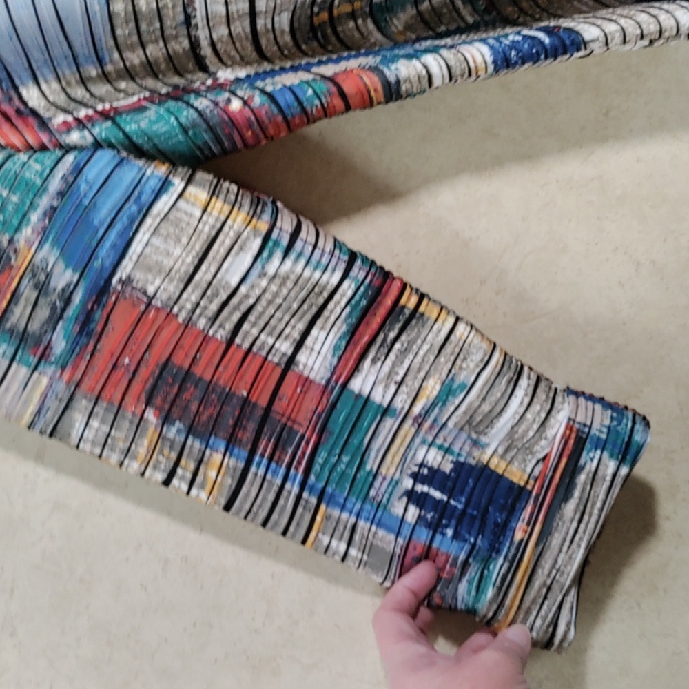 02114 Multiples multi-color pleated patchwork lon… - image 5